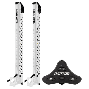 MINN KOTA RAPTOR PAIR BUNDLE 8' WHITE AA W/ FOOTSWITCH