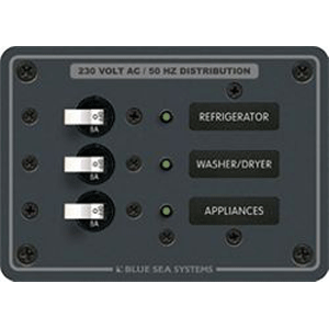 BLUE SEA 8158 BREAKER PANEL 230VAC 3 POS