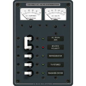 BLUE SEA 8409 BREAKER PANEL120VAC 5POS MAIN