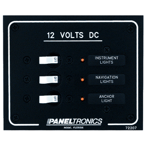 PANELTRONICS STANDARD DC 3 POSITION BREAKER PANEL W/LED'S