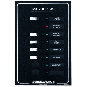 PANELTRONICS STANDARD AC 6 POSITION BREAKER PANEL & MAIN