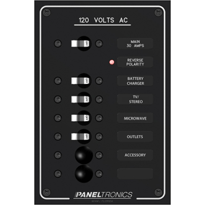 PANELTRONICS STANDARD AC 6 POSITION BREAKER PANEL & MAIN