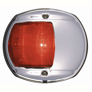 PERKO LED SIDE LIGHT 12V RED W/ CHROME PLATED BRASS