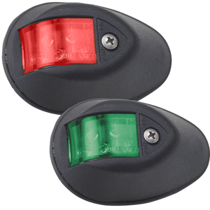 PERKO LED SIDELIGHTS 12V RED / GREEN W/ BLACK HOUSING