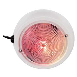 PERKO DOME LIGHT W/ RED AND  WHITE BULBS