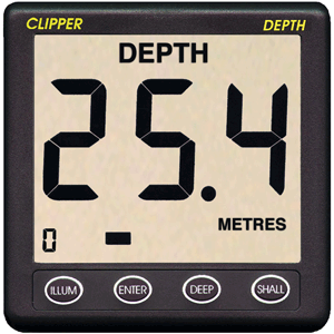 CLIPPER DEPTH INSTRUMENT WITH THRU HULL TRANSDUCER & COVER