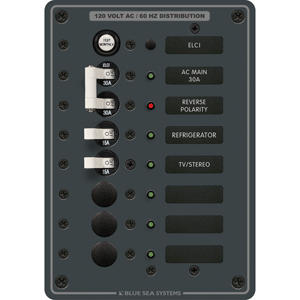 BLUE SEA 8101 ELCI GFCI PANEL  AC 5 POSITION