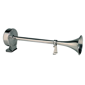 SCHMITT MARINE DELUXE SS SINGLE TRUMPET HORN 24V