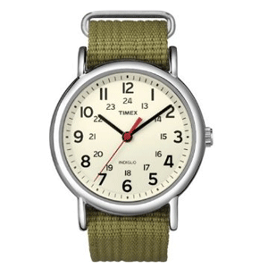 TIMEX WEEKENDER SLIP THRU OLIVE GREEN WATCH