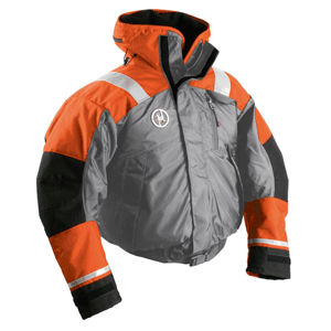 FIRST WATCH AB-1100 FLOTATION BOMBER JACKET SM ORANGE/GREY