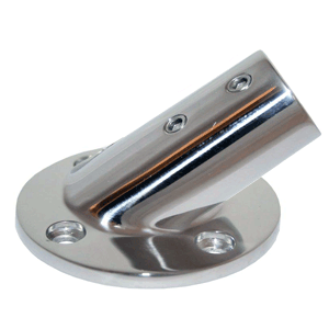 WHITECAP 7/8" OD 30 DEGREE ROUND BASE SS RAIL FITTING