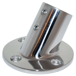 WHITECAP 1" OD 60 DEGREE ROUND BASE SS RAIL FITTING