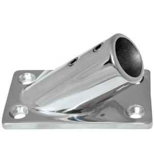 WHITECAP 1" OD 30 DEGREE RECTANGLE BASE SS RAIL FITTING