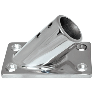 WHITECAP 1" OD 45 DEGREE RECTANGLE BASE SS RAIL FITTING