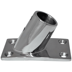 WHITECAP 1" OD 60 DEGREE RECTANGLE BASE SS RAIL FITTING