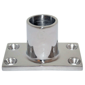 WHITECAP 7/8" 90 DEGREE RECTANGLE BASE SS RAIL FITTING