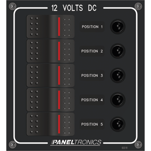 PANELTRONICS DC 5 POSITION ILLUMINATED ROCKER SWITCH