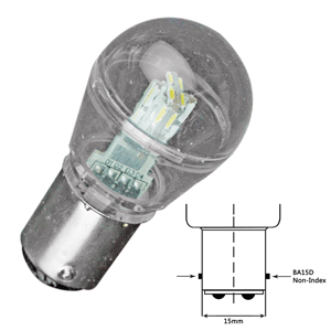 LUNASEA WHITE LED LIGHT BA15D 10-30V DC