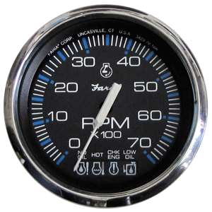 FARIA CHESAPEAKE BLACK 4" TACHOMETER W/ SYSTEMCHECK GAS