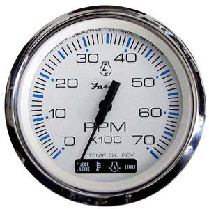 FARIA CHESAPEAKE WHITE SS 4" TACHOMETER W/ SUZUKI MONITOR