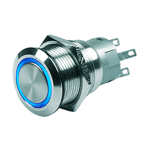 BEP PUSH-BUTTON SWITCH 24V LATCHING ON/OFF BLUE LED