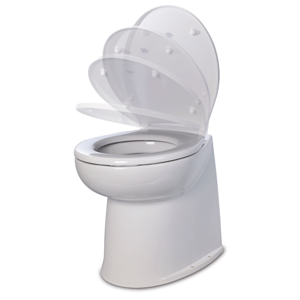 JABSCO 17" DELUXE FLUSH FRESH WATER TOILET W/SOFT CLOSE LID