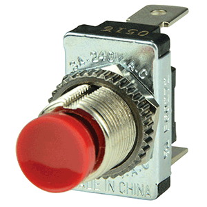 BEP CONTACT SWITCH 10A SPST OFF-(ON) RED