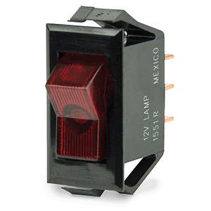 BEP ROCKER SWITCH 10A SPST ON/OFF RED LED 12V