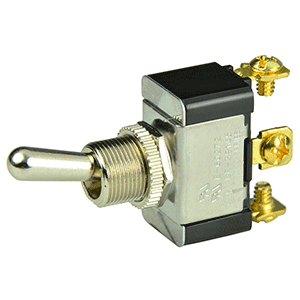 BEP SPDT CHROME PLATED TOGGLE SWITCH ON/OFF/(ON)