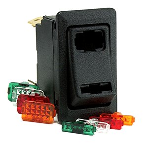 COLE HERSEE LIGHTED ROCKER SWITCH SPDT ON-OFF-ON 4 BLADE