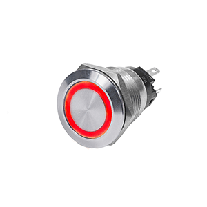 BLUE SEA 4162 SS PUSH BUTTON SWITCH 10A OFF-ON RED