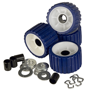 CE SMITH RIBBED ROLLER REPLACEMENT KIT 4 PACK BLUE