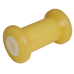 CE SMITH SPOOL ROLLER 5"- 5/8 ID GOLD TPR W/ BUSHING WHITE