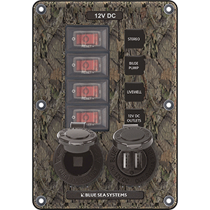 BLUE SEA 4324 CIRCUIT BREAKER SWITCH PANEL 4 POSITION CAMO