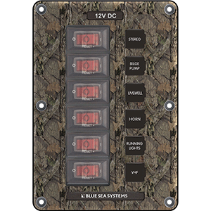 BLUE SEA 4325 CIRCUIT BREAKER SWITCH PANEL 6 POSITION CAMO