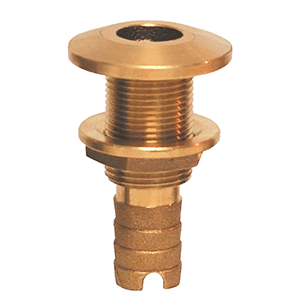 GROCO 1 1/4" BRONZE HOSE BARB THRU-HULL FITTING