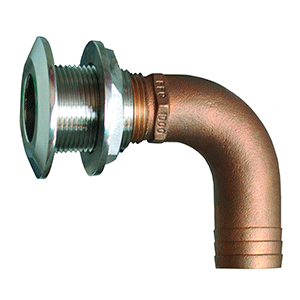 GROCO 3/4" 90 DEGREE HOSE THRU-HULL FITTING