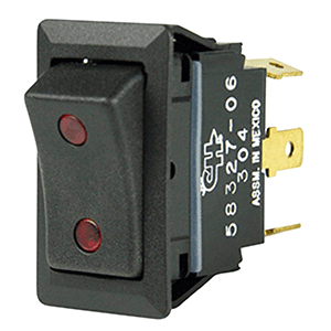 COLE HERSEE ROCKER SWITCH W/ SMALL ROUND PILOT LIGHT