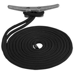 SEA DOG DOUBLE BRAIDED NYLON DOCK LINE 3/8" X 10' BLACK