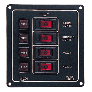 SEA DOG ALUMINUM SWITCH PANEL VERTICAL FOUR SWITCH