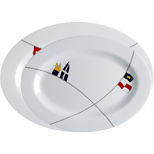 MARINE BUSINESS REGATA OVAL SERVING PLATTERS SET OF 2