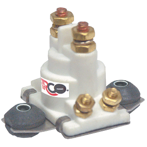 ARCO MARINE OUTBOARD SOLENOID W/ FLAT ISOLATED BASE & WHITE