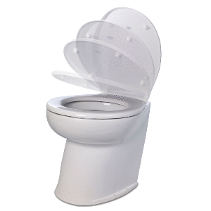 JABSCO DELUXE FLUSH 14" SLANT BACK 12V ELECTRIC TOILET WITH