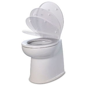 JABSCO DELUXE FLUSH 14" 12V STRAIGHT BACK ELECTRIC TOILET